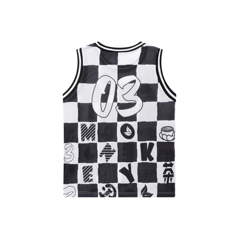 FireMonkey Basketball Jerseys Unisex Black White-1