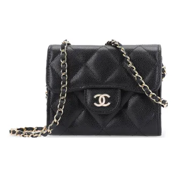 CHANEL Classic Mini Chain Wallet Black