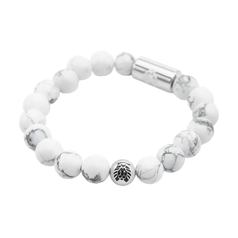 Rastaclat White Turquoise Small Lion Bracelet Chinese Style Beaded Bracelet Unisex-4