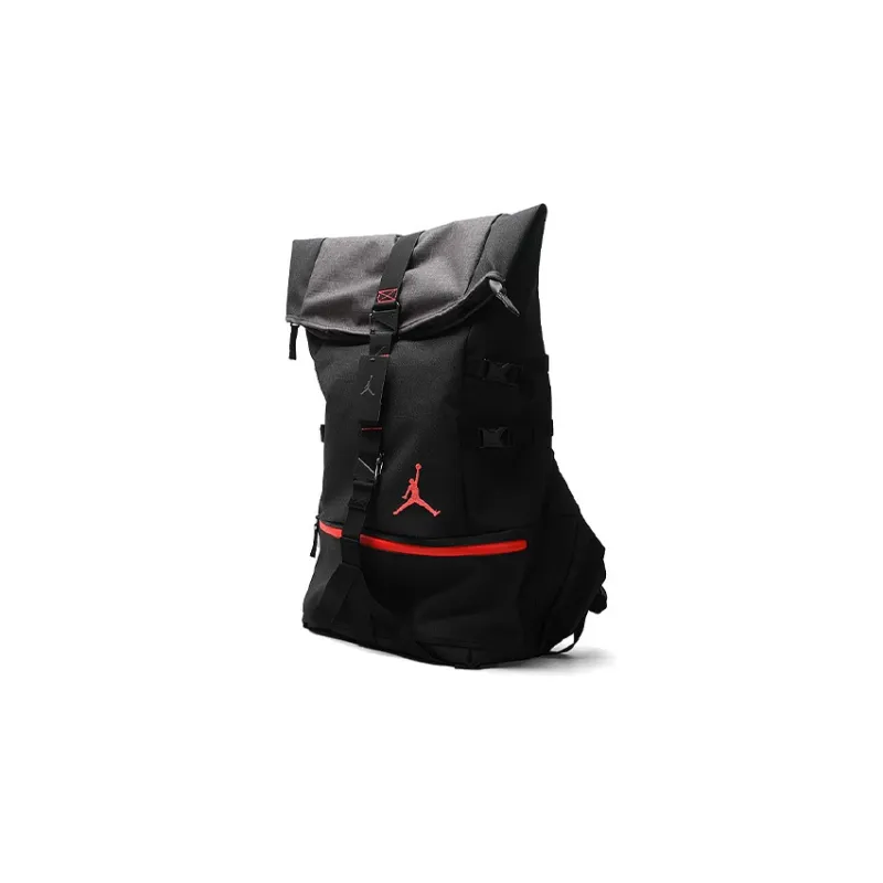 Jordan Polyester Backpack Regular Unisex Black Red-1