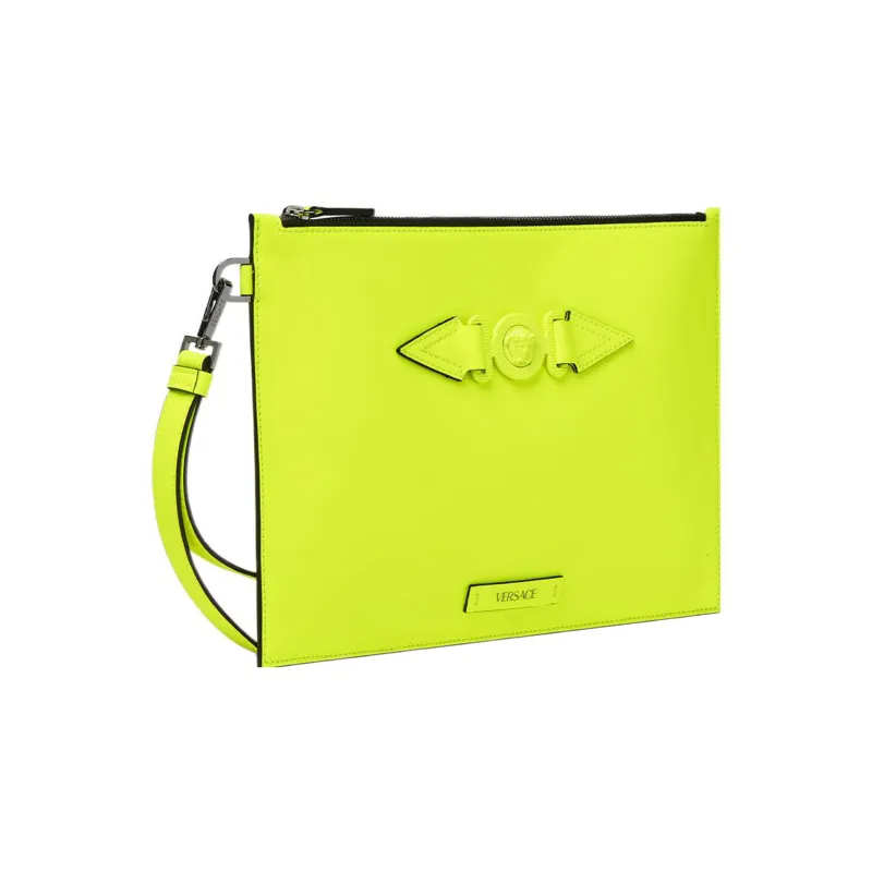 VERSACE Polyester Clutch Men's Yellow-1