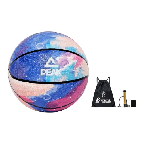 PEAK PU Basketball Pink Blue Size 7 Ball Training Unisex