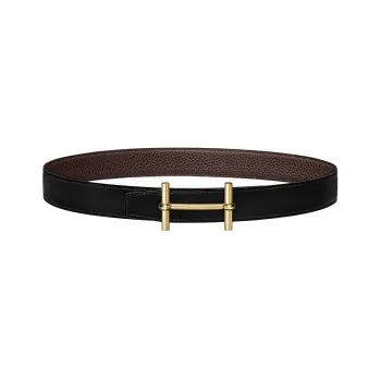 HERMES Leather Belts Men Black