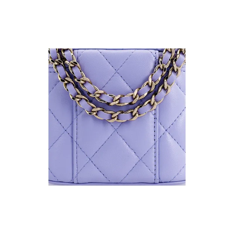 CHANEL Sheepskin Box Bag, Handbag, Shoulder Bag, Crossbody Bag Mini Women's Lavender Light Purple-6