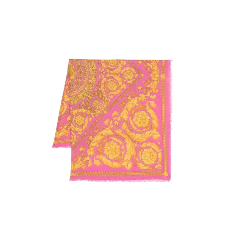 VERSACE Barocco Fringed Shawl 140cm-0