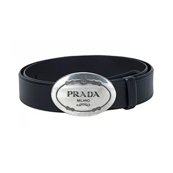 PRADA Cow Leather Belts Men's Black 3.5