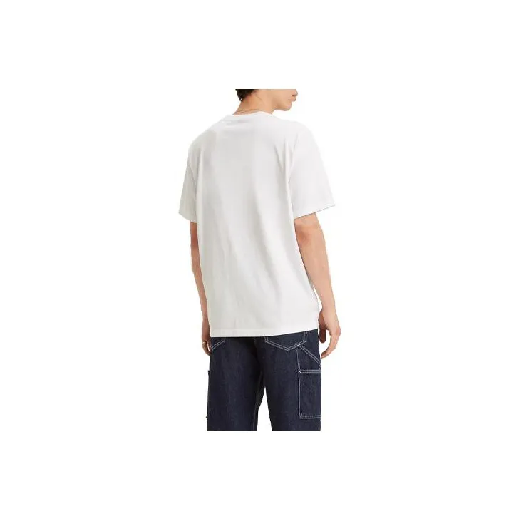 Levis T-Shirts Men White Red-1