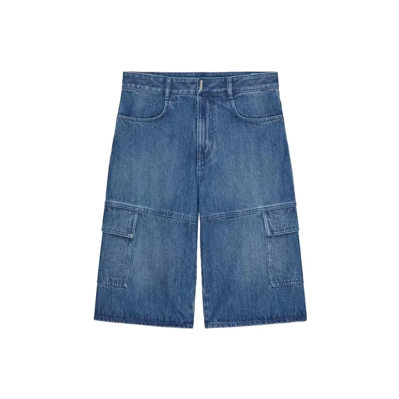 Givenchy Multicutted Denim Cargo Shorts-6