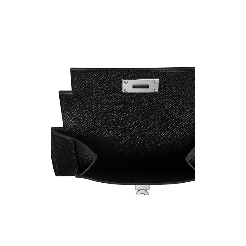HERMES Kelly Pocket Epsom Leather Wallet Women's Black-3