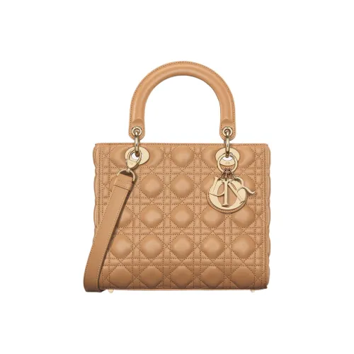 DIOR Lady Dior Sheepskin Dior Bag Shoulder Bag Crossbody Bag Handbag Medium Size Women's Bronze