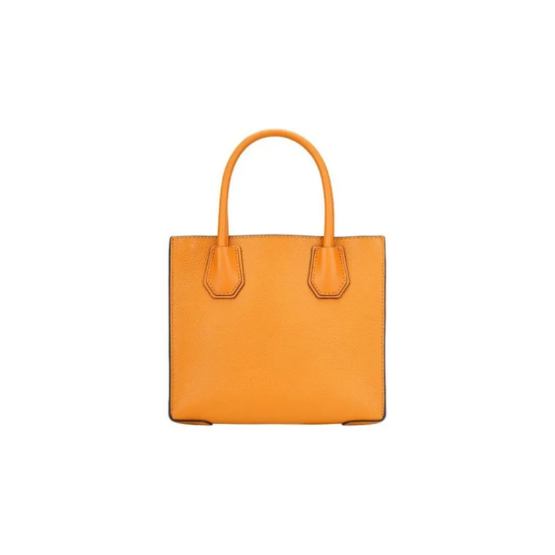 MICHAEL KORS Mercer Leather Trunk Bag, Shoulder Bag, Crossbody Bag, Handbag Medium Size Women's Orange-2
