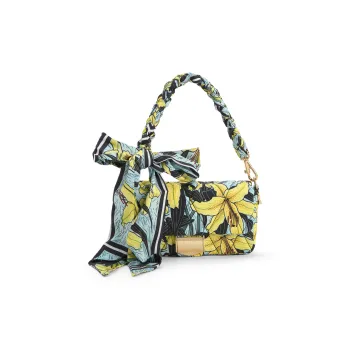 CHARLES&KEITH Fabric Crossbody Handbag Small Size Women's Blue