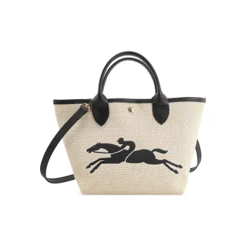 LONGCHAMP Le Panier Pliage Canvas Bag, Basket Bag, Shoulder Bag, Crossbody Bag, Handbag Trumpets Women's Black