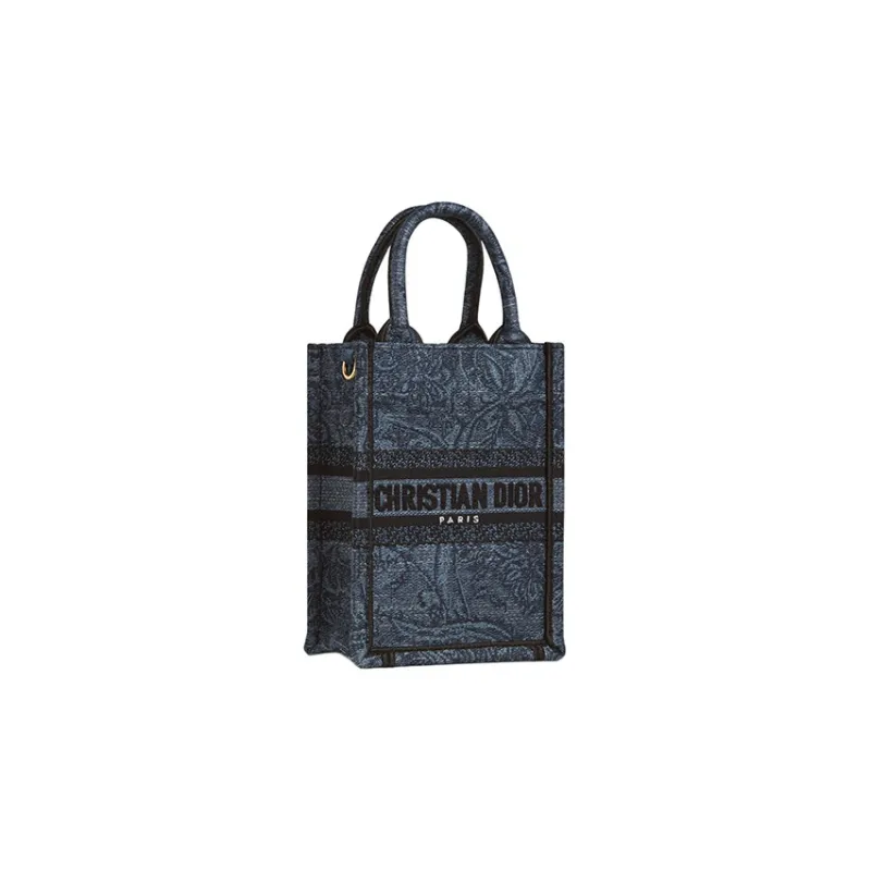 DIOR Embroidery Tote Bag, Shopping Bag, Cell Phone Pouch, Shoulder Bag, Crossbody Bag, Handbag Mini Women's Blue-1