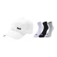 White Hats & Caps+Casual Socks 3 Pack