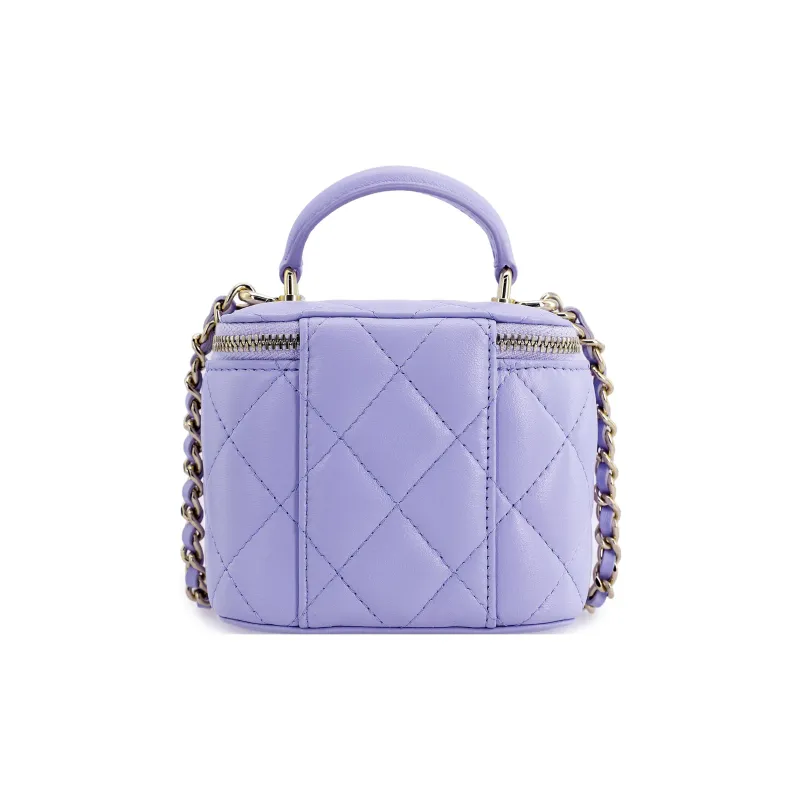 CHANEL Sheepskin Box Bag, Handbag, Shoulder Bag, Crossbody Bag Mini Women's Lavender Light Purple-3