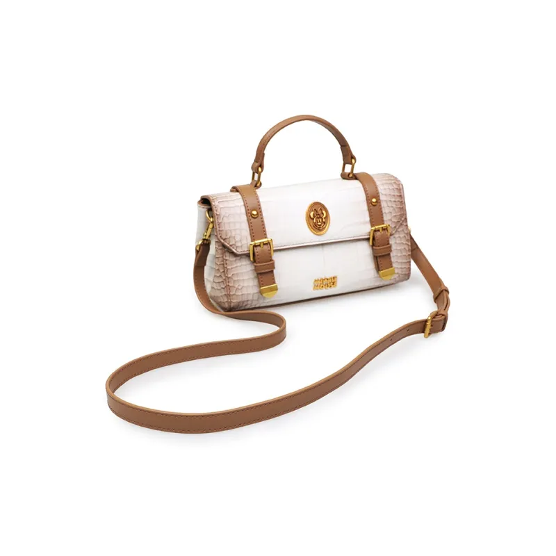 Disney Minnie Series PU Satchel Bag One Shoulder Handbag Crossbody Bag Clutch Women's Brown-5