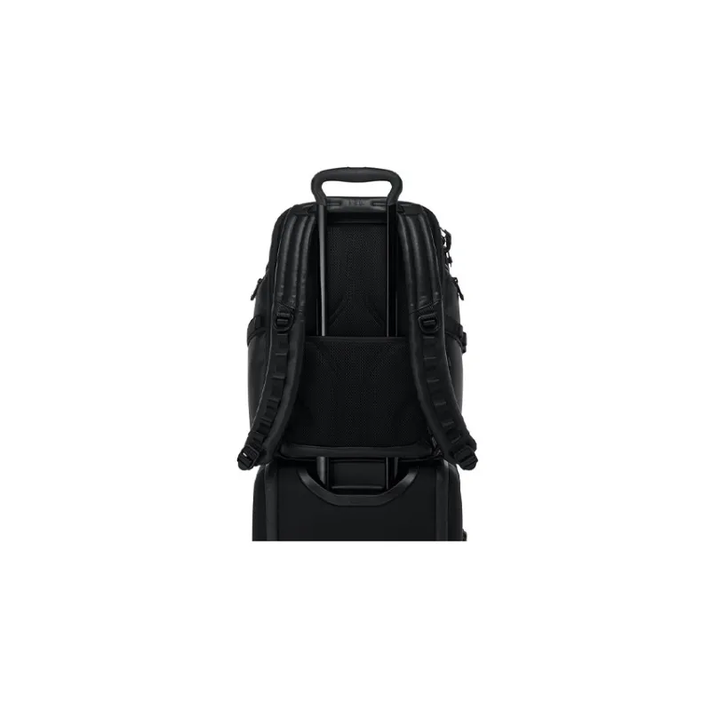 TUMI Cow Leather Backpack Regular Men's Black-4