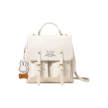 Miffy PU Backpack Medium Size Women's Ecru/Brown