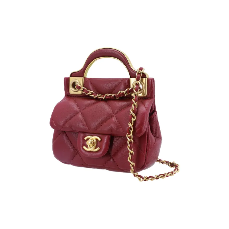 CHANEL Calfskin Trendy Hanger Closure Cover Bag Shoulder Bag Women's Burgundy-2