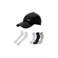 Black Hats & Caps+Sun Protection Cooling Arm Sleeves+Casual Socks 3 Pack