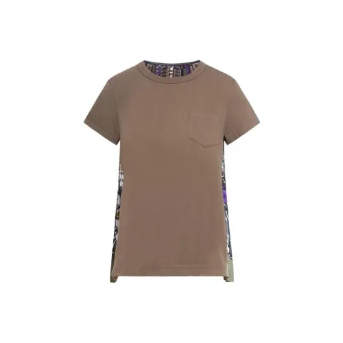 Sacai T-Shirts Women's Brown Purple