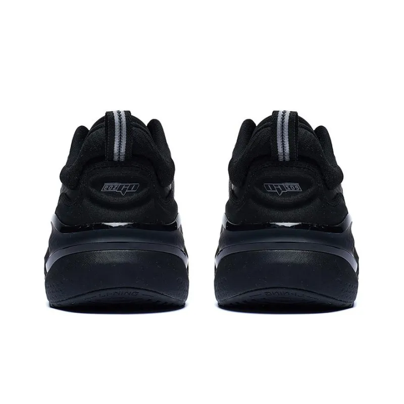 LiNing Cushioned Anti Slip And Wear Resistant Lightweight Low Top Running Shoes Men's Black-3