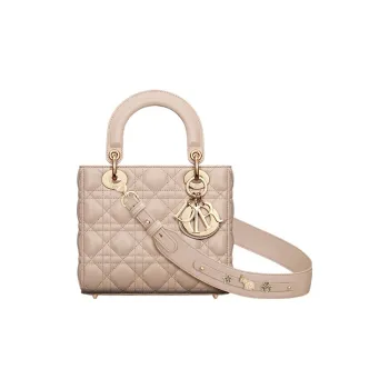 DIOR Lady DiorMy ABCDior Sheepskin Lady Dior Bag, Shoulder Bag, Crossbody Bag, Handbag Small Size Women's Caramel Beige