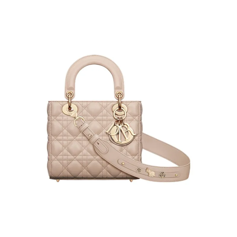 DIOR Lady DiorMy ABCDior Sheepskin Lady Dior Bag, Shoulder Bag, Crossbody Bag, Handbag Small Size Women's Caramel Beige-0