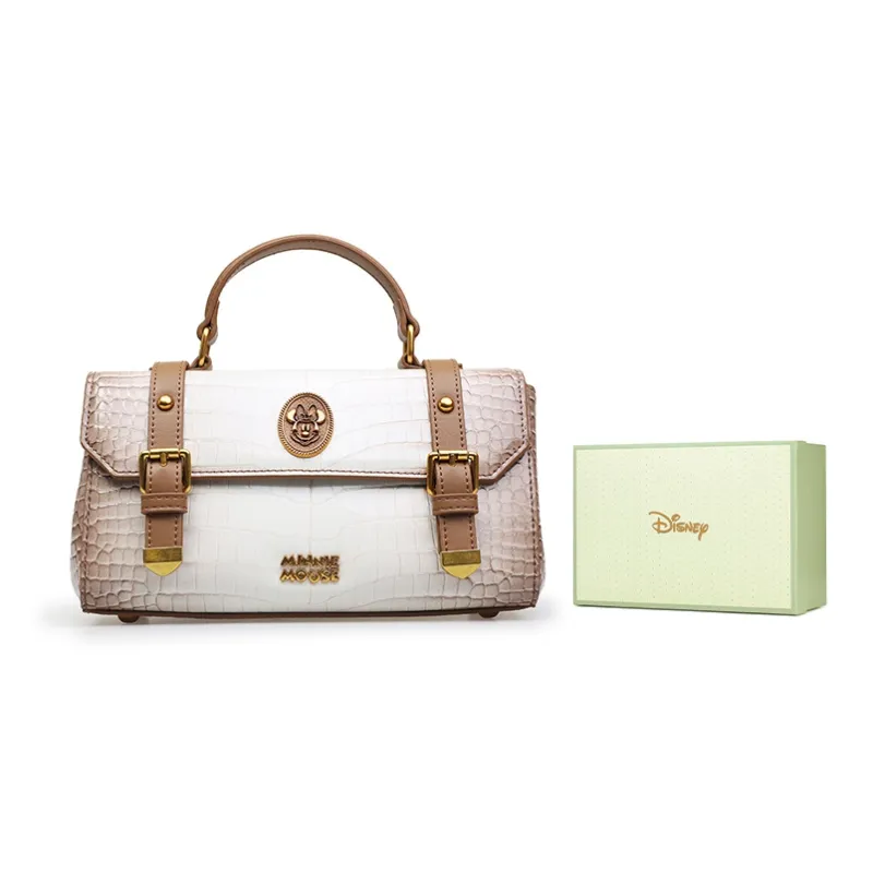 Disney Minnie Series PU Satchel Bag One Shoulder Handbag Crossbody Bag Clutch Women's Brown-0