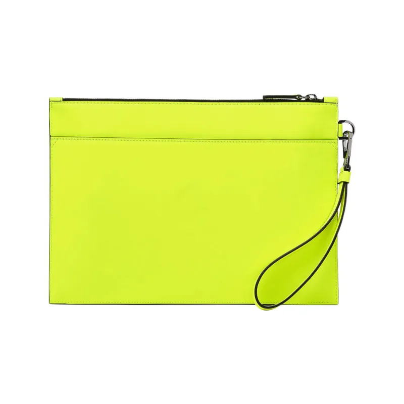 VERSACE Polyester Clutch Men's Yellow-2