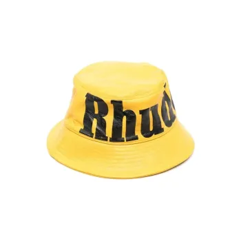 RHUDE Logo Leather Bucket Hat
