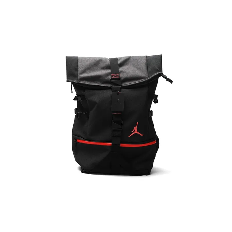 Jordan Polyester Backpack Regular Unisex Black Red-0