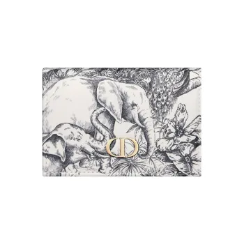 DIOR Caro Calfskin Wallet Extra Small Women's White/Black