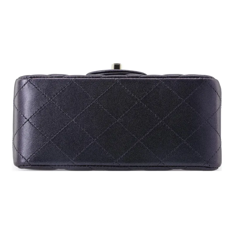CHANEL Sheepskin Polarized Purple, Mini Square Flap Bag Crossbody Bag, Shoulder Bag Mini Women's Black-3