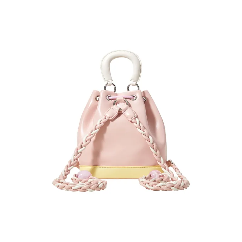 Miffy PU Backpack Medium Size Women's Ecru/Pink-2