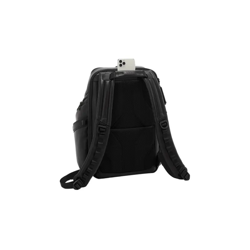 TUMI Cow Leather Backpack Regular Men's Black-3