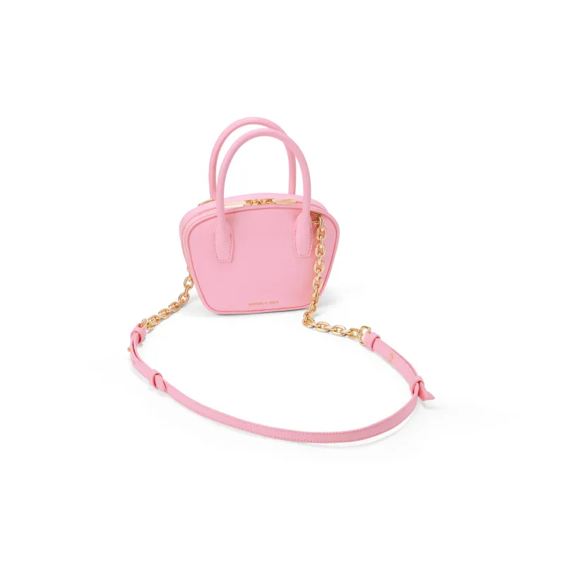 CHARLES&KEITH PU Crossbody Handbag Small Size Women's White/Chocolate/Pink-2