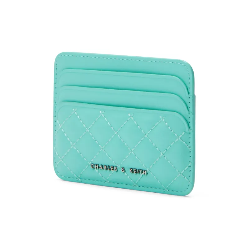 CHARLES&KEITH PU Leather Card Holder Mini Women's Black/Pink/Mint Green-9