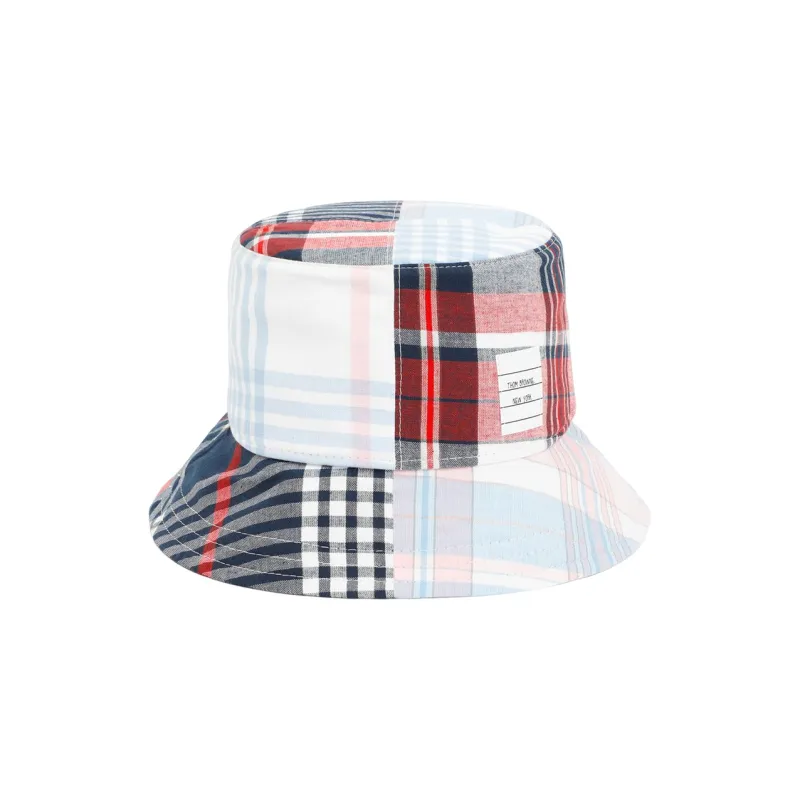 THOM BROWNE Quartered Checkered Bucket Hat-1
