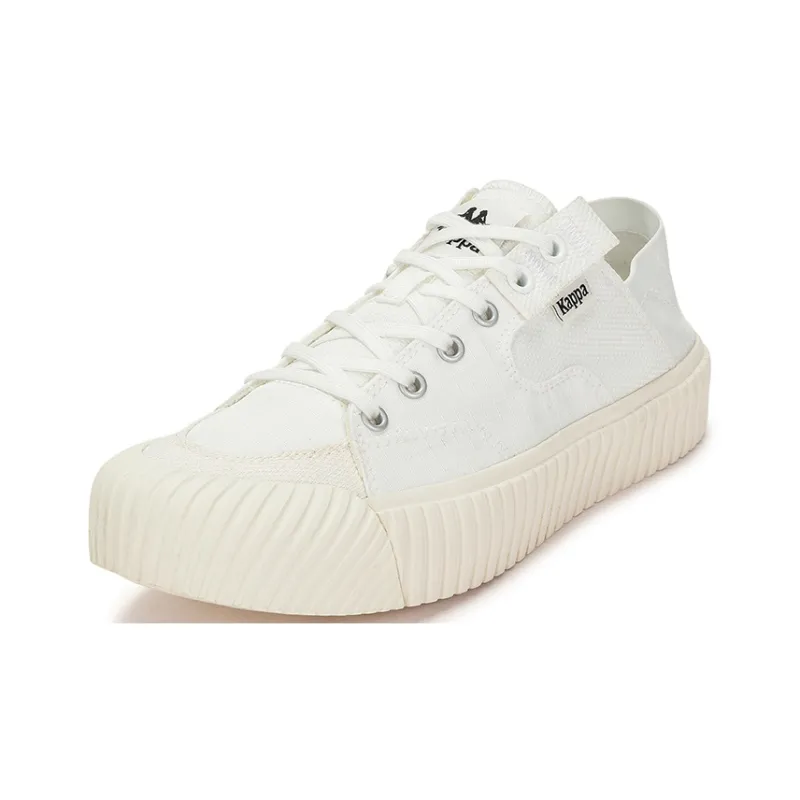Kappa Anti Slip Wear Resistant Low Top Skateboard Shoes Unisex White-1