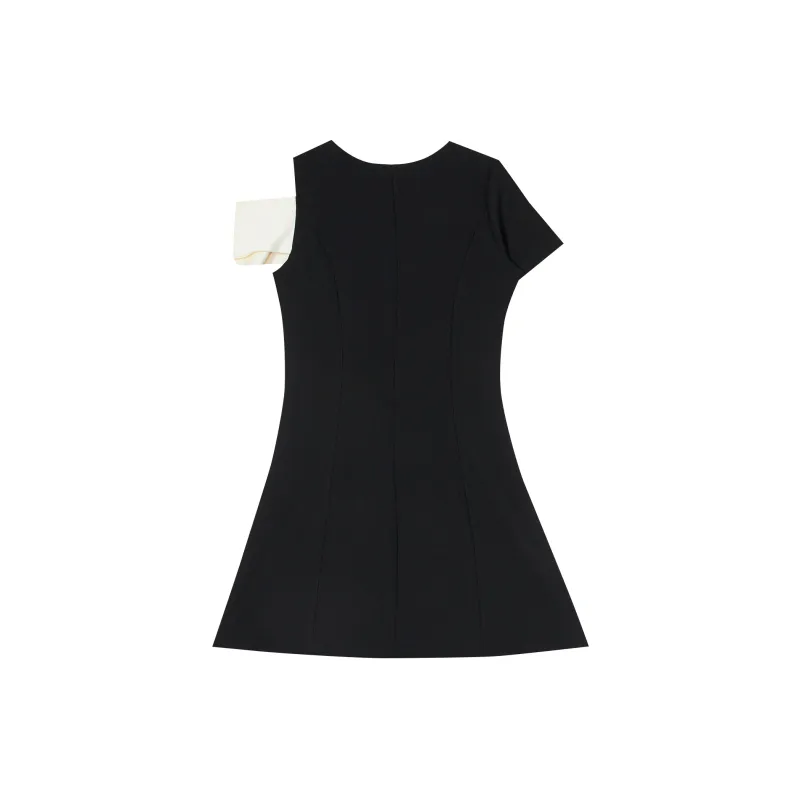 QYPRF Short Sleeved Dresses Women's Black-1