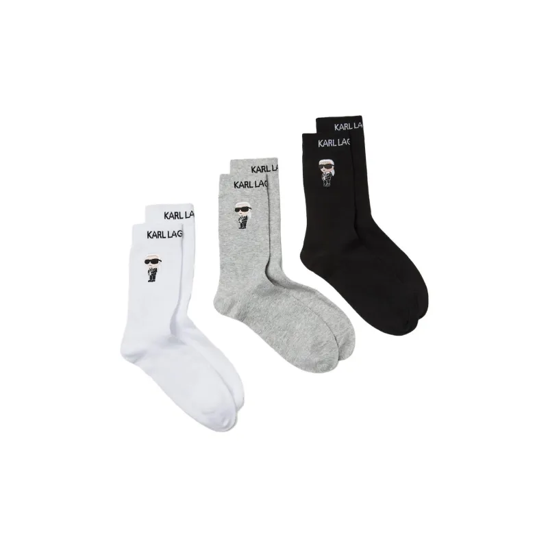 KARL LAGERFELD / Karl Lagerfeld Jeans Ikon Intarsia knit Socks Pack Of Three-1