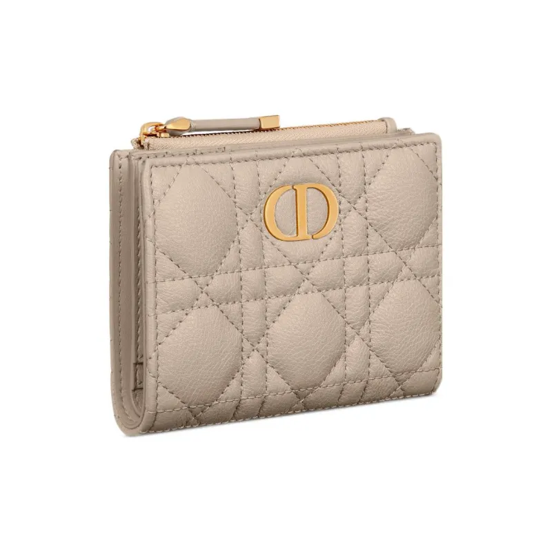 DIOR Caro Calfskin Wallet Women's Light Umber-1
