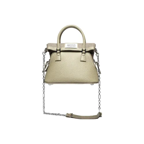 Maison Margiela 5AC Grained Calfskin Dome Bag, One Shoulder, Portable Mini Women's Light Umber