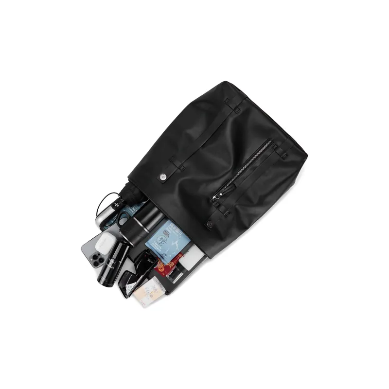 NOMK PU Cortex Travel Backpack Regular Unisex Black-6