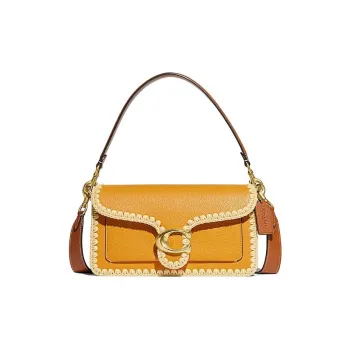 COACH Tabby Cow Leather Messenger Bag, Bacchus Bag, Crossbody Bag, Shoulder Bag Women's Buttercup Yellow