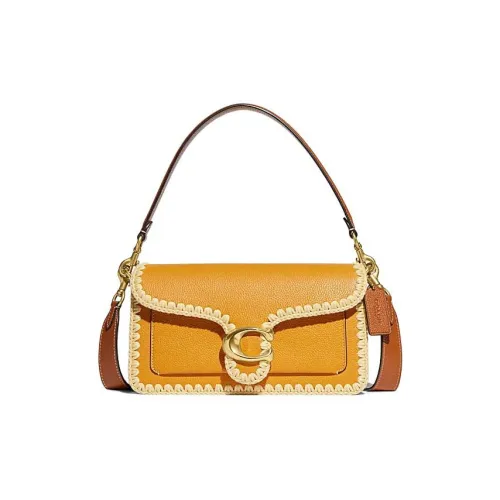 COACH Tabby Cow Leather Messenger Bag, Bacchus Bag, Crossbody Bag, Shoulder Bag Women's Buttercup Yellow