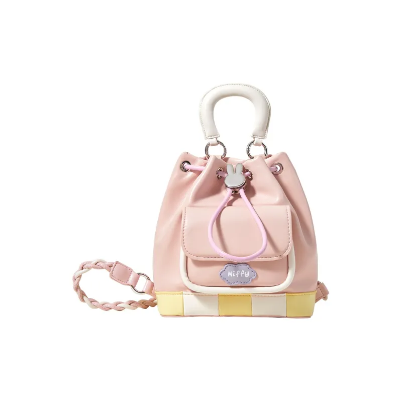 Miffy PU Backpack Medium Size Women's Ecru/Pink-0