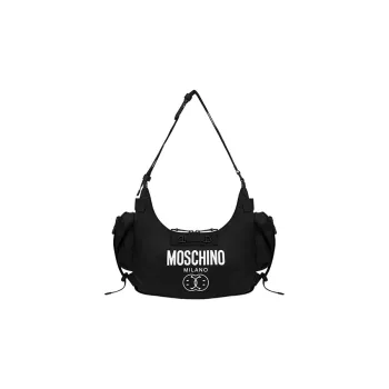 MOSCHINO SMILEY Collaboration Cotton Hobo Bag Crossbody Bag Shoulder Bag Men's Black